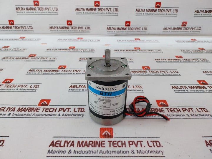 Bth K6ds15n2 Straight Shaft Flange Permanent Magnet Dc Motor 24vdc 15w