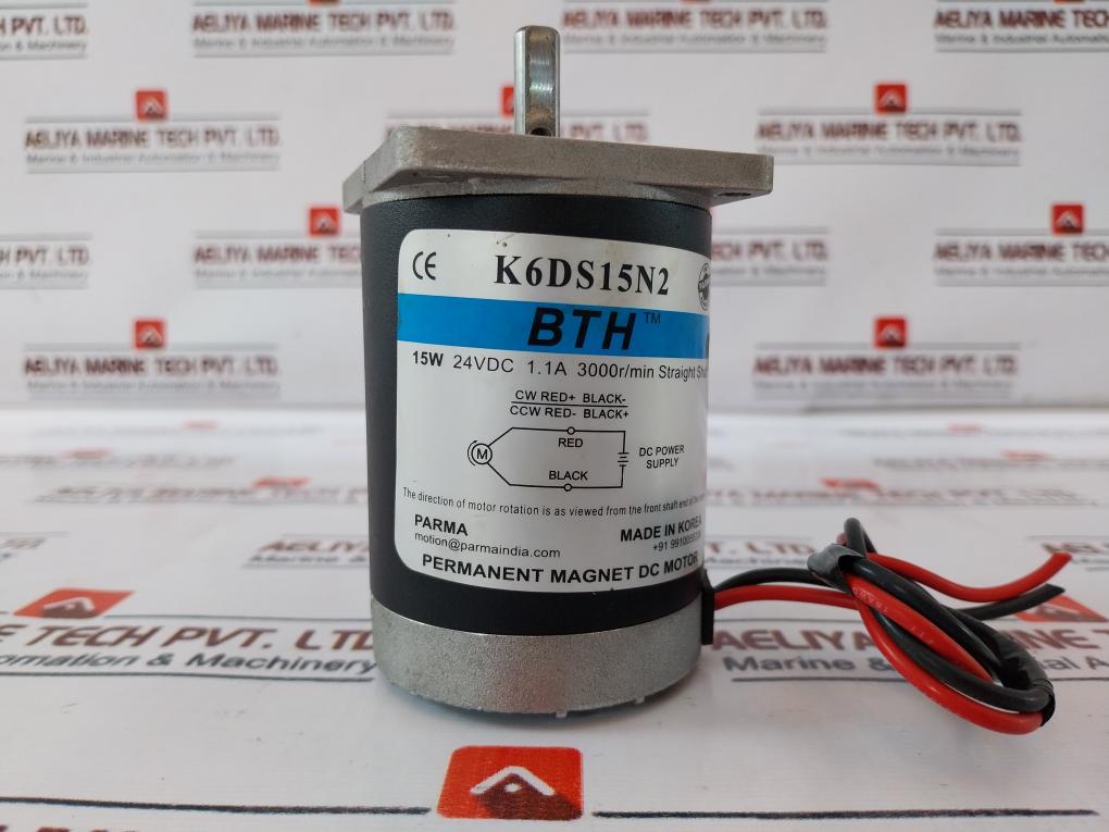 Bth K6ds15n2 Straight Shaft Flange Permanent Magnet Dc Motor 24vdc 15w