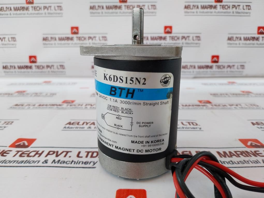 Bth K6ds15n2 Straight Shaft Flange Permanent Magnet Dc Motor 24vdc 15w