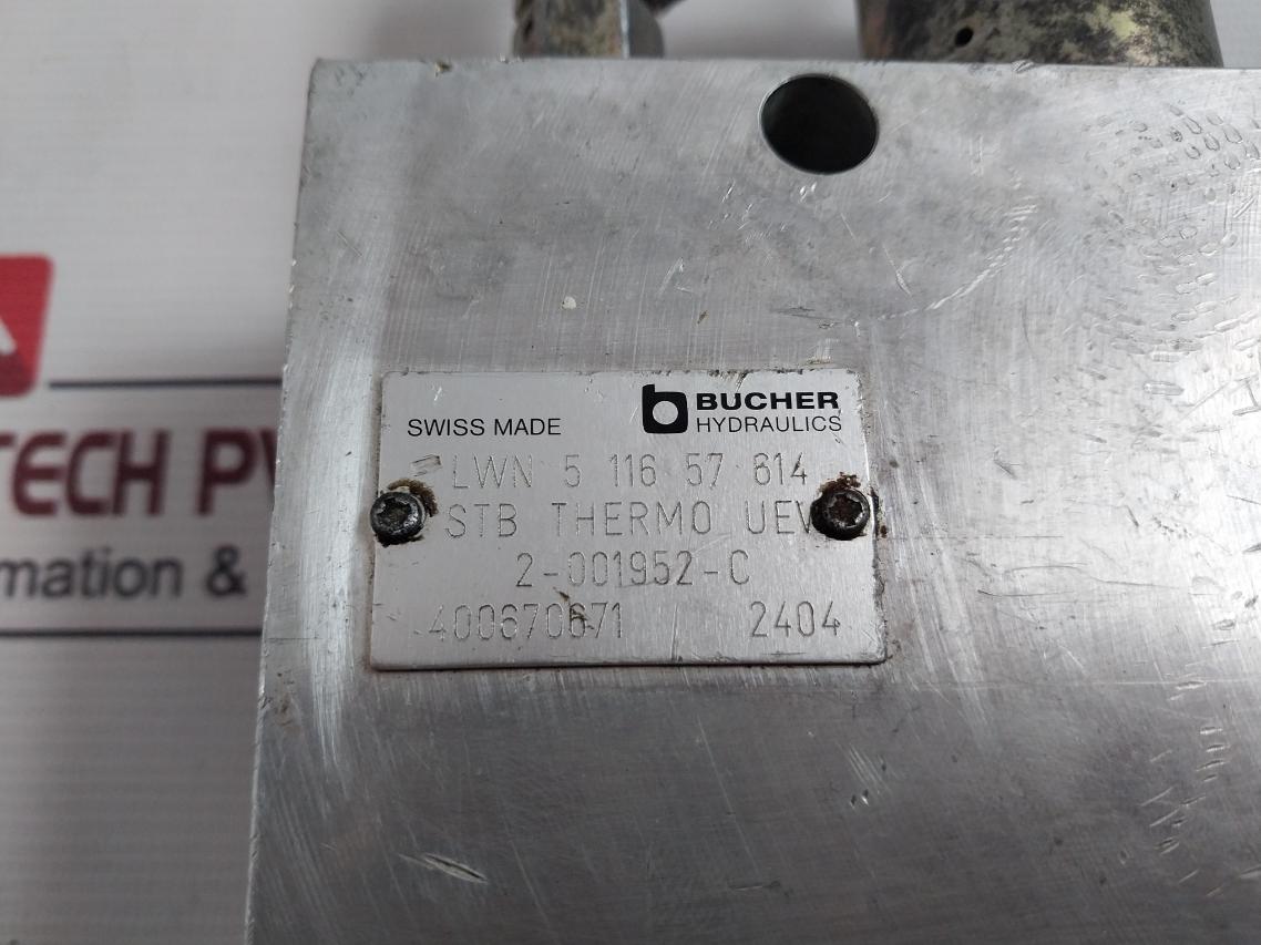 Bucher Hydraulics Lwn 5 116 57 614 Block Valve Stb Thermo Uev