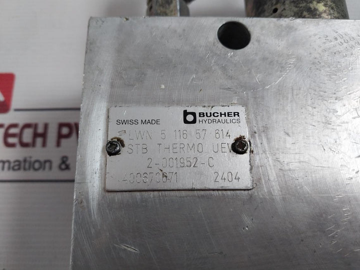Bucher Hydraulics Lwn 5 116 57 614 Block Valve Stb Thermo Uev