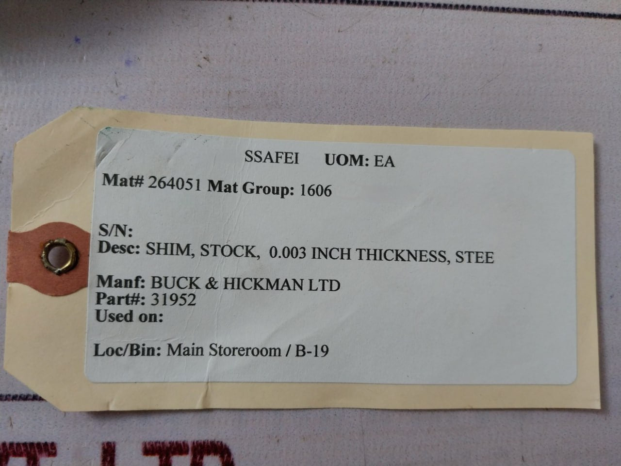 Buck & Hickman 31952 Shim Stock 0.003Inch Thickness