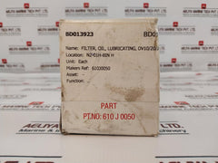 Bukh 610 J 0050 Oil Lubrication Filter Dv10/20/24