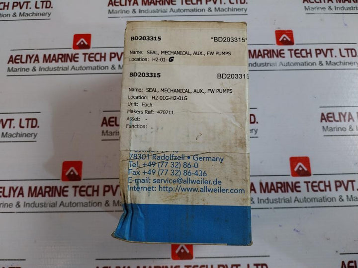 Burgmann Mg9/60 Mechanical Seal Allweiler Ag 470711