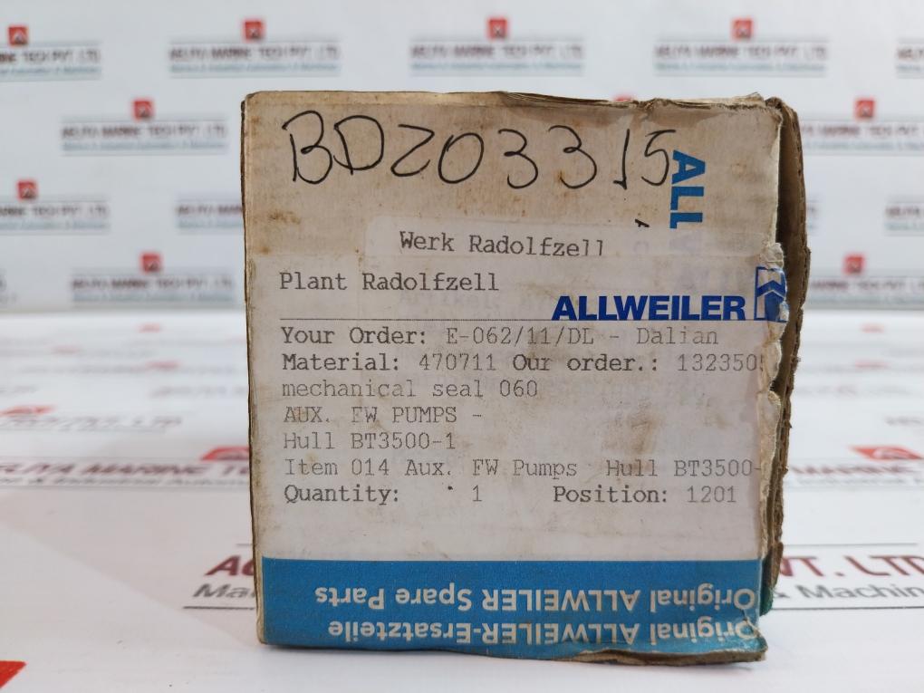 Burgmann Mg9/60 Mechanical Seal Allweiler Ag 470711