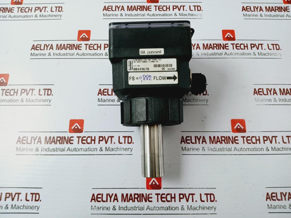 Burkert 00449670 Flow Transmitter, 8045-fkm-ind, 18-36v, 4-20ma