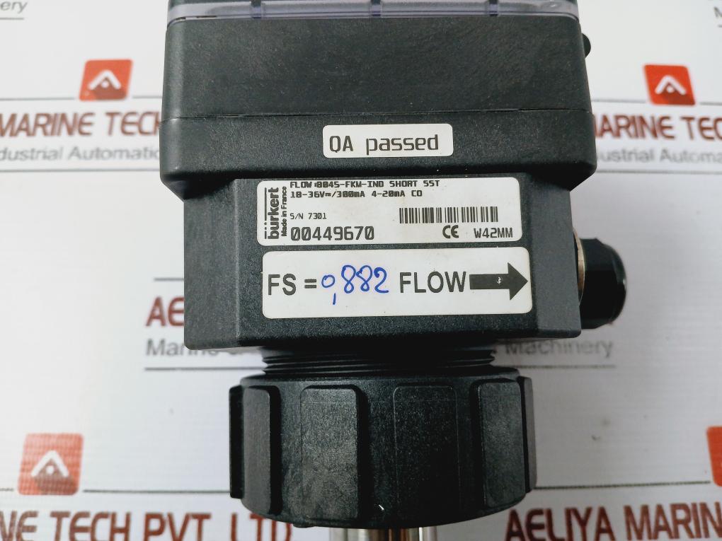 Burkert 00449670 Flow Transmitter, 8045-fkm-ind, 18-36v, 4-20ma