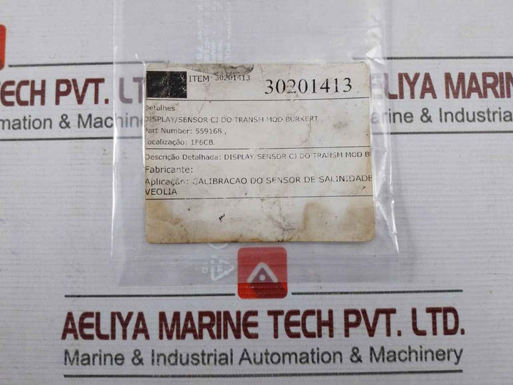 Burkert 00559168/8028 Display Sensor Module 559168 Salinity Calibration Ver 2 30201413
