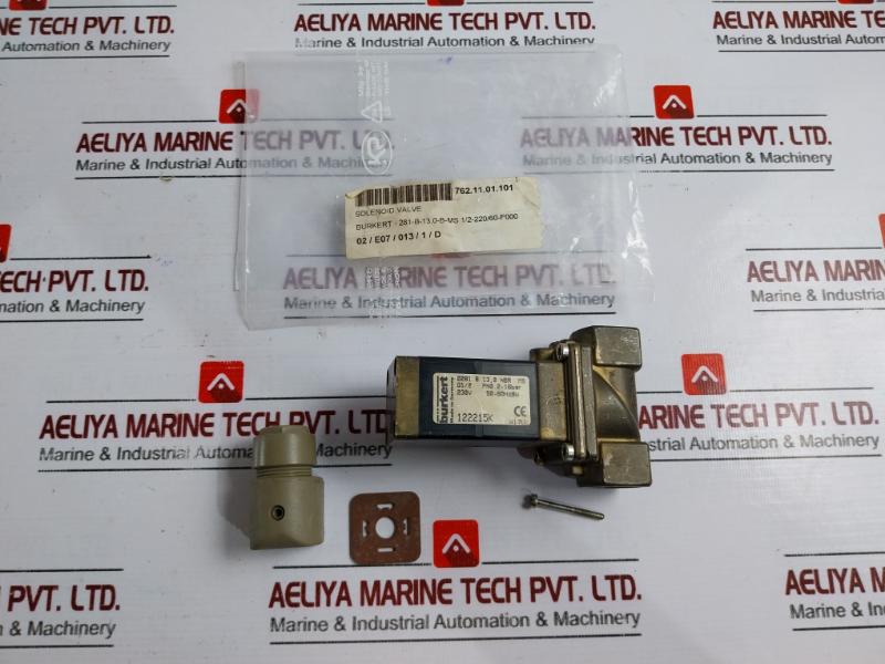 Burkert 0281 B 13,0 Nbr Ms Solenoid Valve 2-16bar 230v 50-60hz 8w