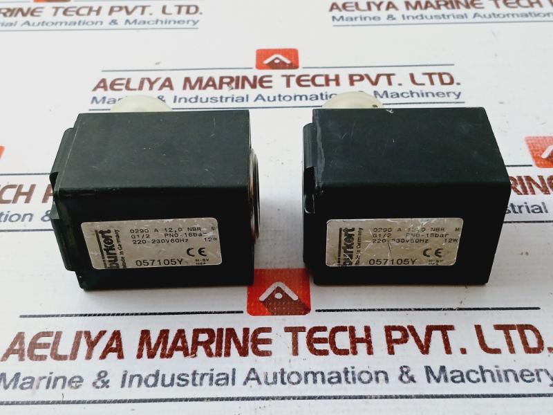 Burkert 0290 A 12,0 Nbr Ms/0290 A 12,0 Nbr M5 2 Way Solenoid Valve 22-230V 60Hz