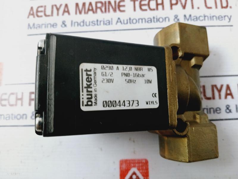 Burkert 0290 A 12,0 Nbr Ms 2/2-way Solenoid Valve 0-16 Bar 230v 50hz 10w 0004373