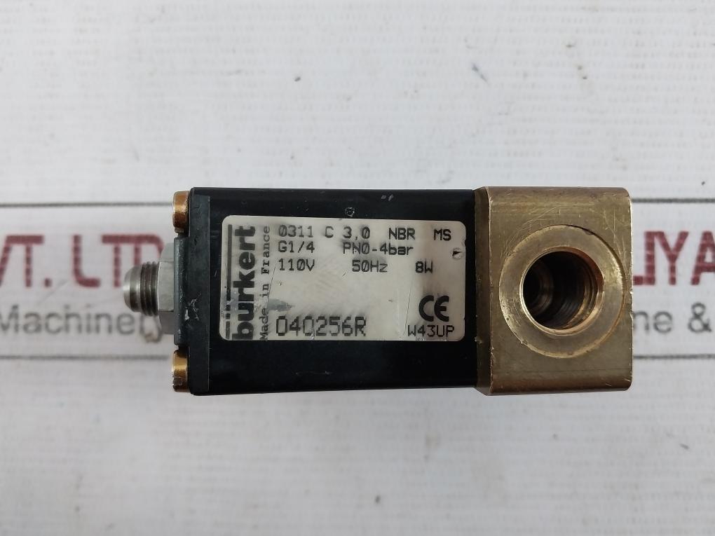 Burkert 0311 C 3,0 Nbr Ms Solenoid Valve 110V 50Hz 8W G1/4 Pn0-4Bar 311-46.35