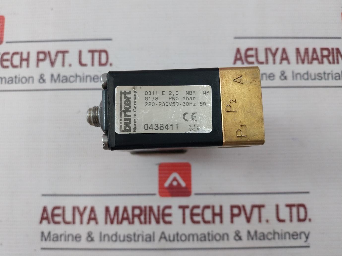 Burkert 0311 E 2,0 Nbr Ms Plunger Solenoid Valve 220-230V 50-60Hz 8W