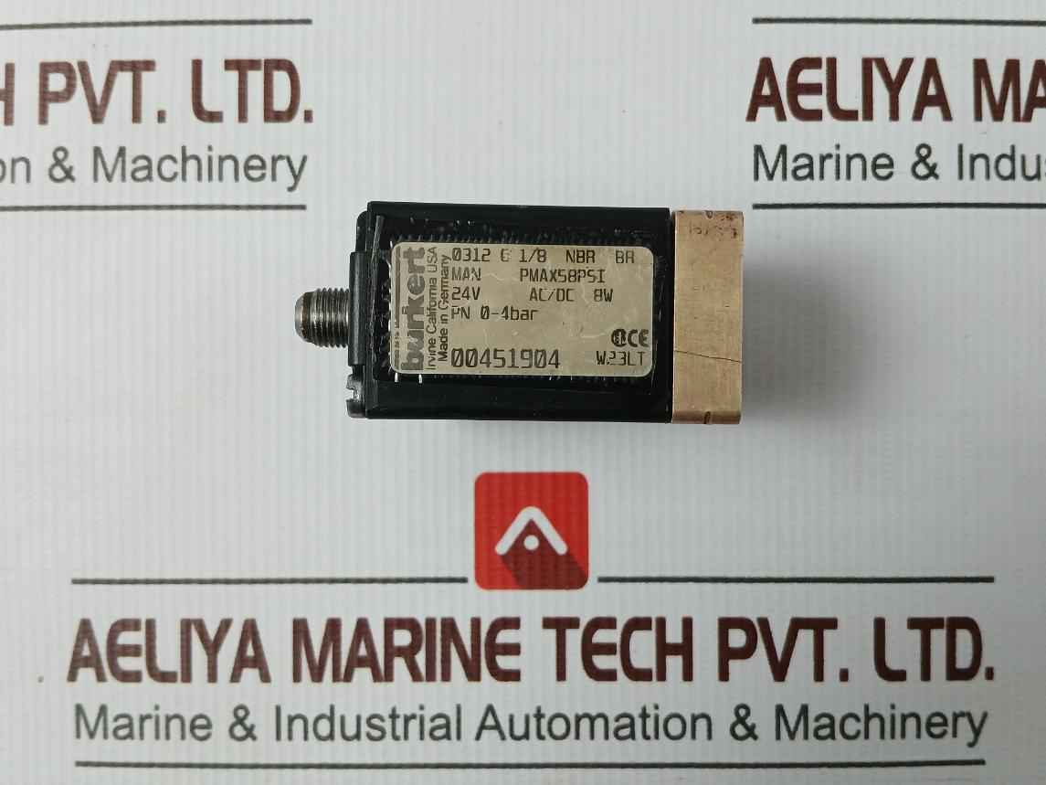 Burkert 0312 C 1/8 Nbr Br Solenoid Valve 24V Ac/Dc 8W 0-4Bar