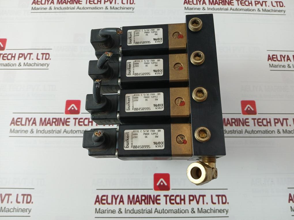 Burkert 0331 C 5/32 Fkm Br Ea Solenoid Valve Assembly 24Vdc 8W W34Lp 72Psi