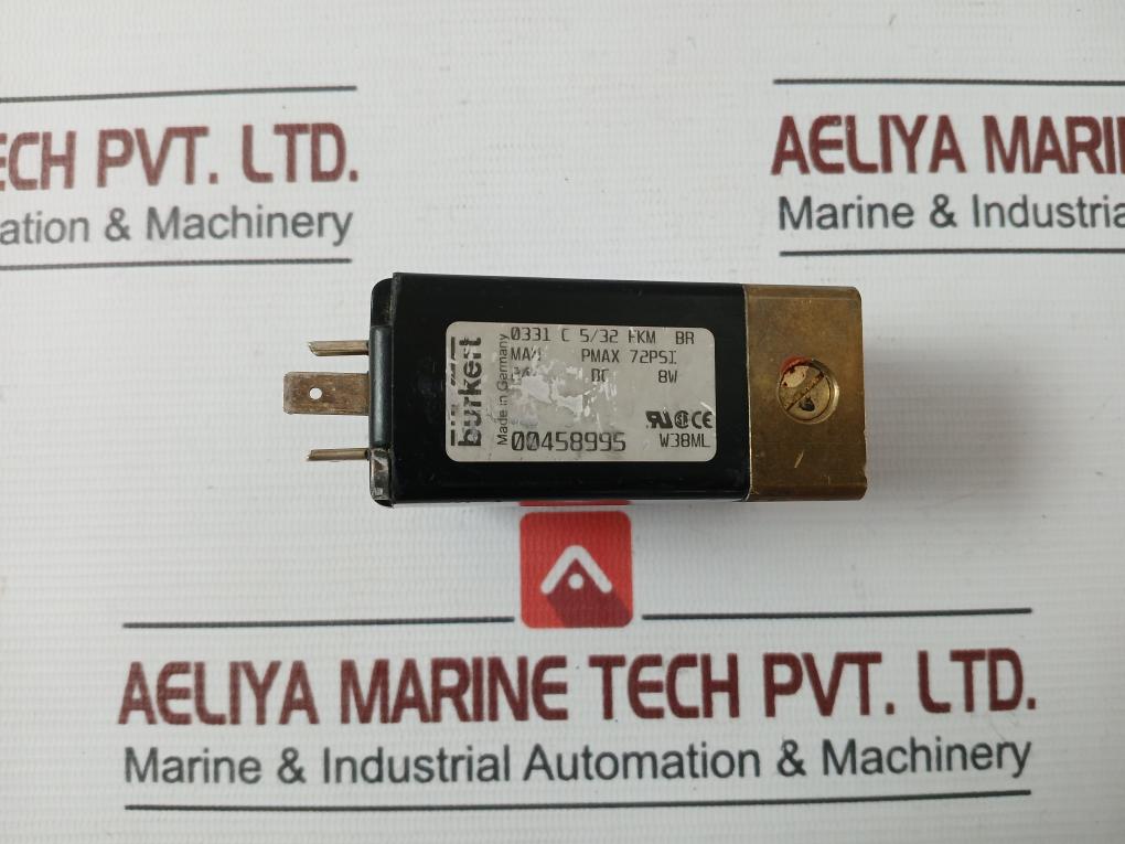 Burkert 0331 C 5/32 Fkm Br Solenoid Valve 72 Psi, 24V Dc 8W 00458995