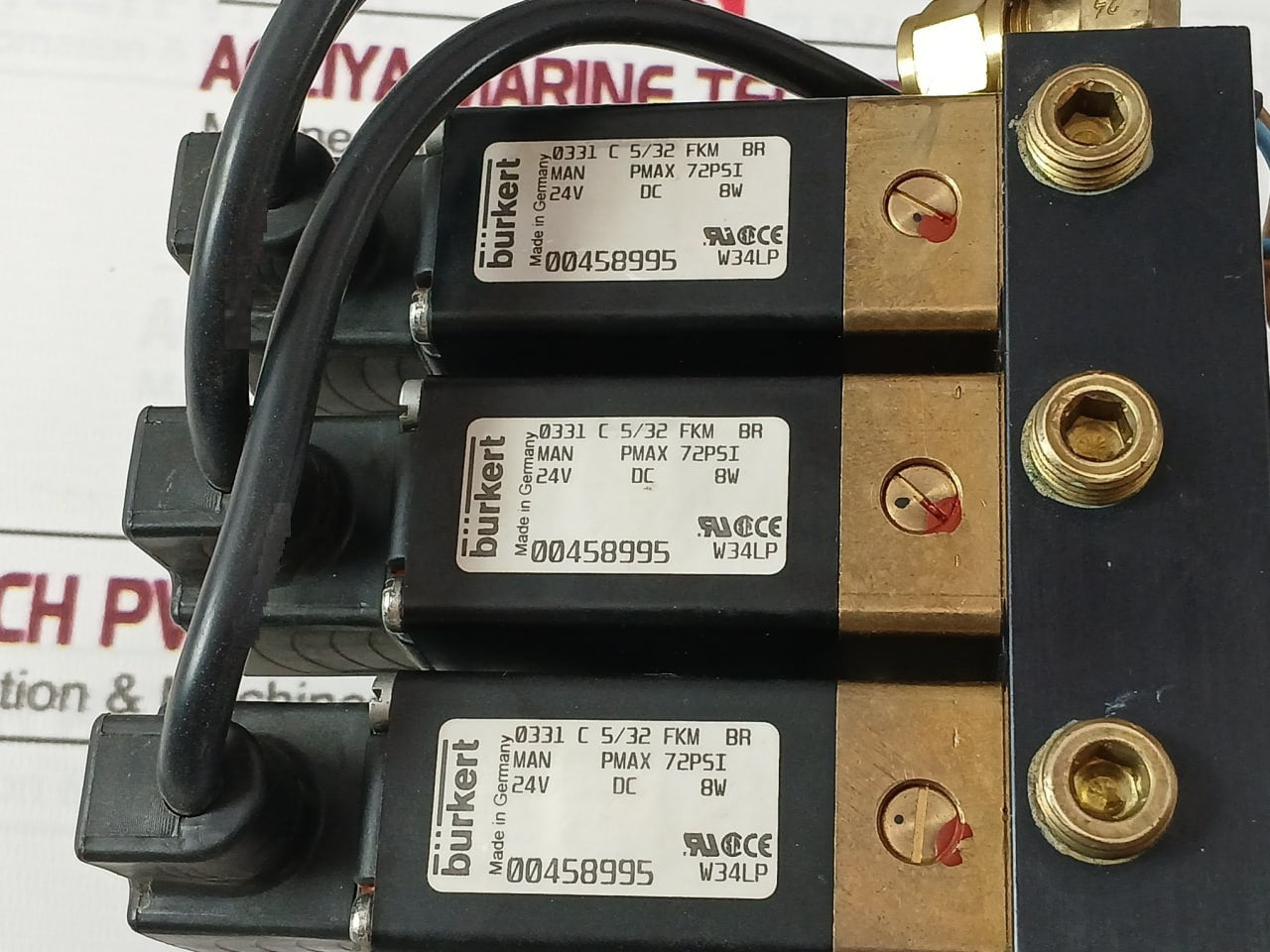 Burkert 0331 C 5/32 Fkm Br Solenoid Valve Assembly W34Lp 24Vdc 8W 72Psi