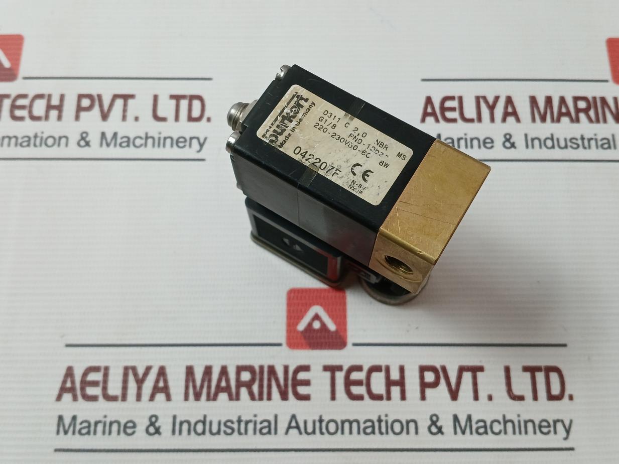 Burkert 042207F Solenoid Valve Pn0-10Bar 220-230V 50-60 8W