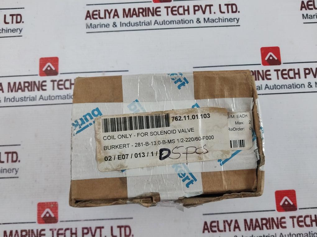 Burkert 062958b Coil For Solenoid Valve 0281 B 13,0 Nbr Ms 220-230v 50-60hz 8w
