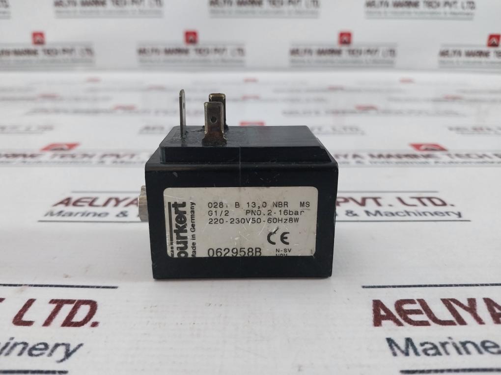 Burkert 062958b Coil For Solenoid Valve 0281 B 13,0 Nbr Ms 220-230v 50-60hz 8w