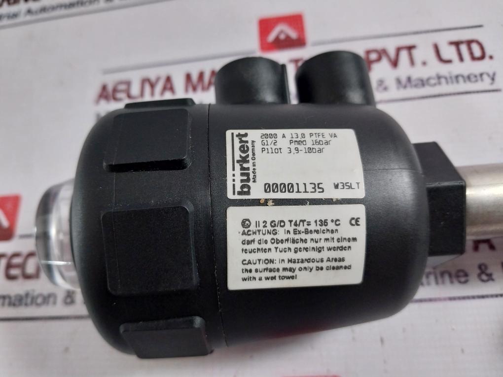 Burkert 2000 A 13.0 PTFE VA Air Operated Oblique Valve 1/2”