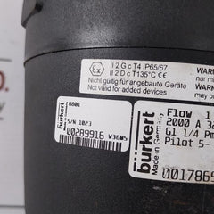Burkert 2000 A 32,0 Ptfe Va Pneumatic Control Unit 230v 60hz 8w