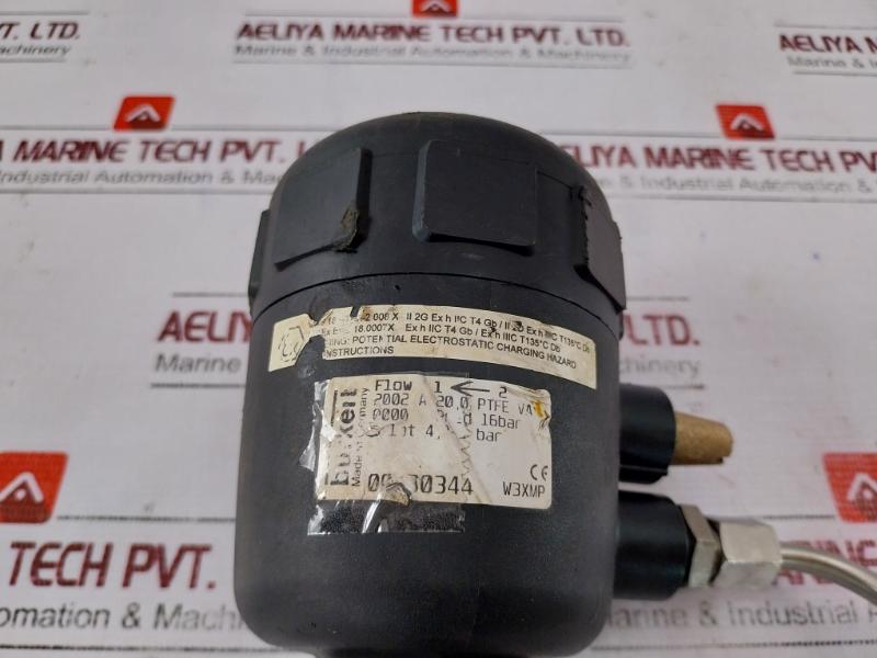 Burkert 2002 A 20,0 Ptfe Va Kolbensteuerventil Valve 50/60Hz 5-7 Bar