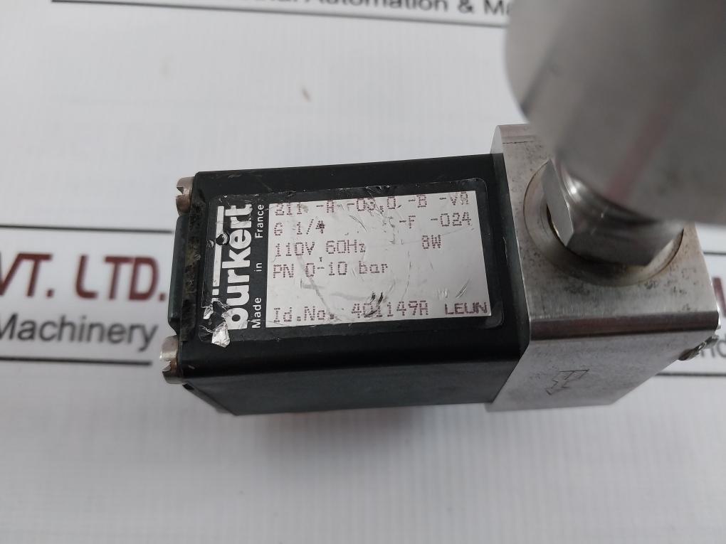 Burkert 211-a-03,0-b-va Direct-acting 2/2-way Plunger Valve W/ Safety Valve