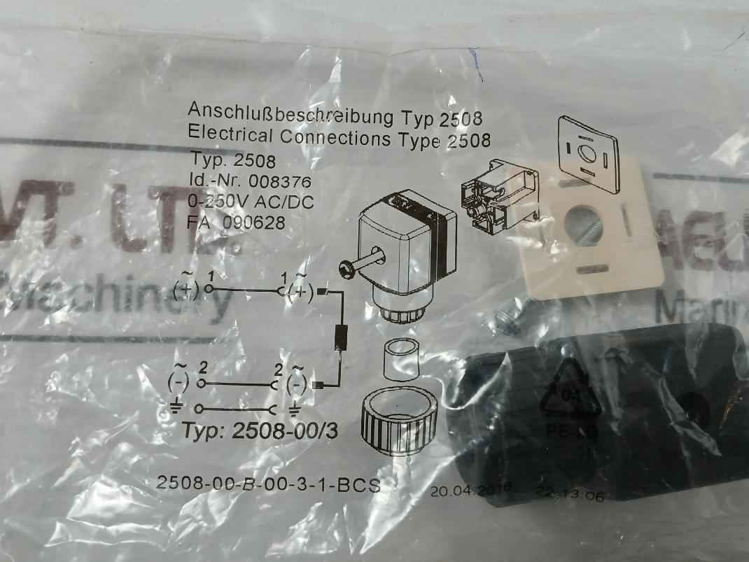 Burkert 2508-00/3 Connector 0-250V Ac/Dcburkert