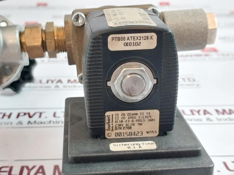 Burkert 5281 A 13,0 Nbr Ms Solenoid Valve, Pressure Gauge, Relief Valve Assembly