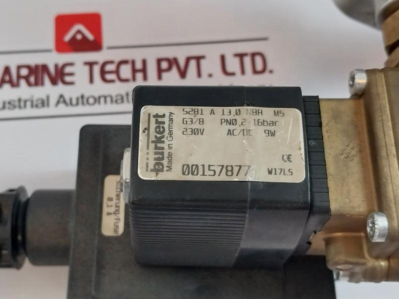 Burkert 5281 A 13,0 Nbr Ms Solenoid Valve, Pressure Gauge, Relief Valve Assembly