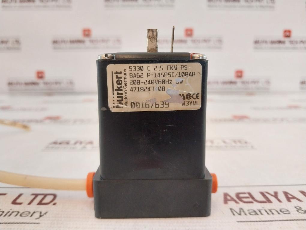 Burkert 5330 C 2,5 Fkm Ps Pneumatic Solenoid Valve 208-240V 60Hz 8W 00167639