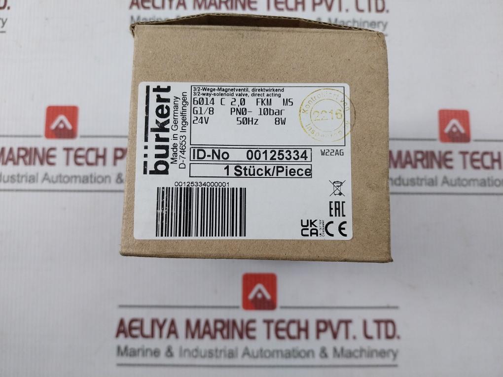 Burkert 6014 Plunger Valve 3/2-way Direct-acting 24V 50Hz 8W