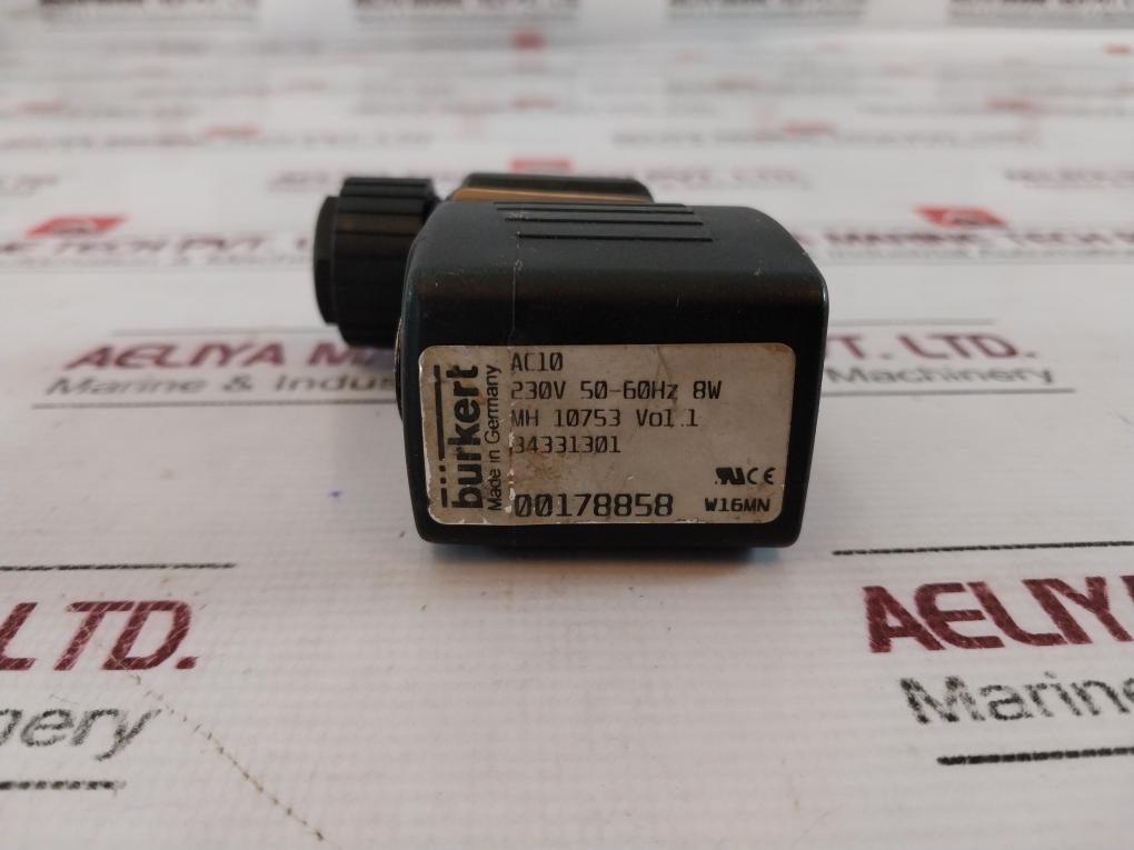 Burkert Ac10 Solenoid Coil Valve 230V 50-60Hz 8W