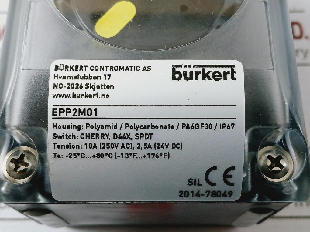 Burkert Epp2m01 Limit Switch 10a (250v Ac), 2,5a (24v Dc)