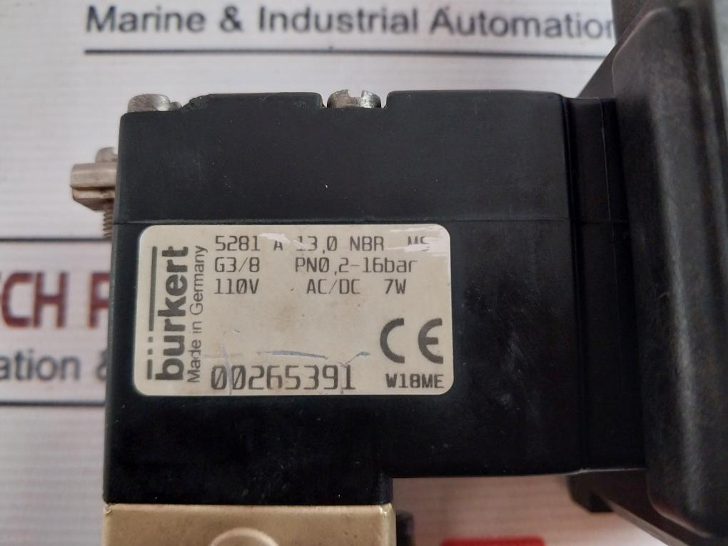 Burkert Ptb 02 Atex 2094X Solenoid Valve 100-120V Ac/Dc 7W