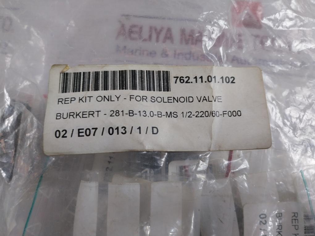 Burkert 281-b-13,0-b-ms Repair Kit For Solenoid Valve 1/2-220/60-f000