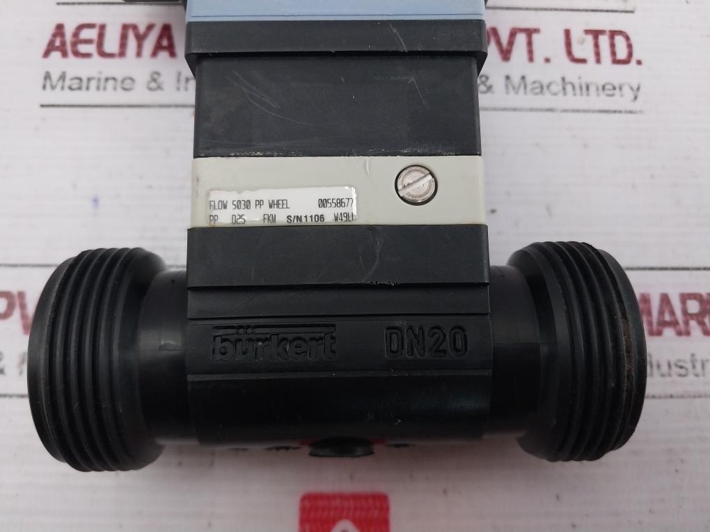 Burkert Se30/8030 Solenoid Valve With Flow Paddle Wheel Pp D25 Fk Dn20