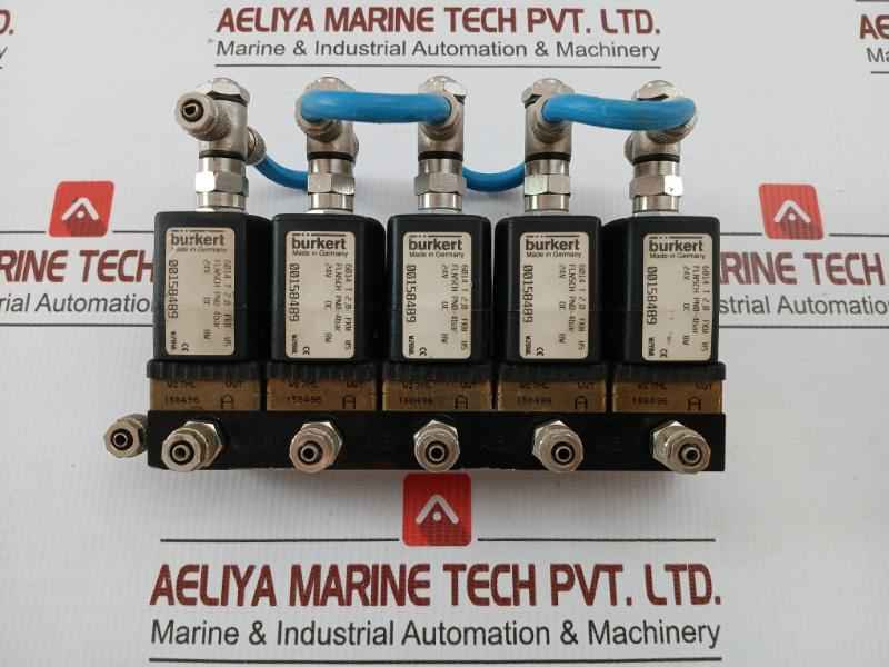 Burkert Solenoid Valve Manifold Block 6014 T 2,0 Fkm Ms 24V Dc