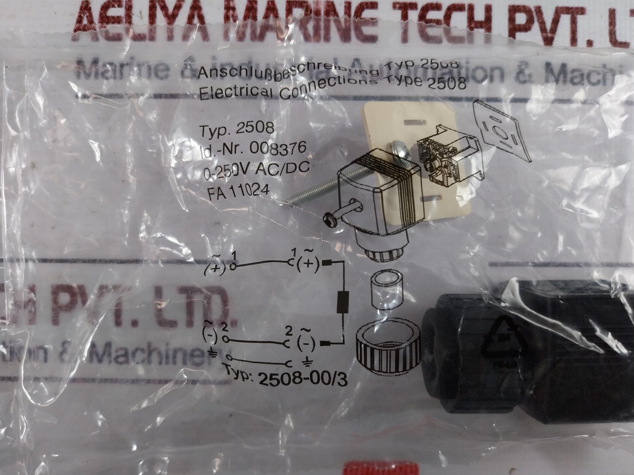 Burkert  2508 Cable Plug 0-250V Ac/Dc