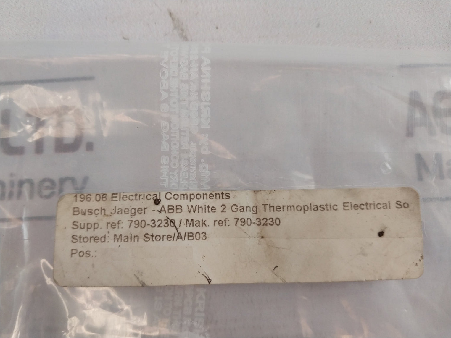 Busch-jaeger 790-3230 White 2 Gang Electrical Thermoplastic Plug Socket