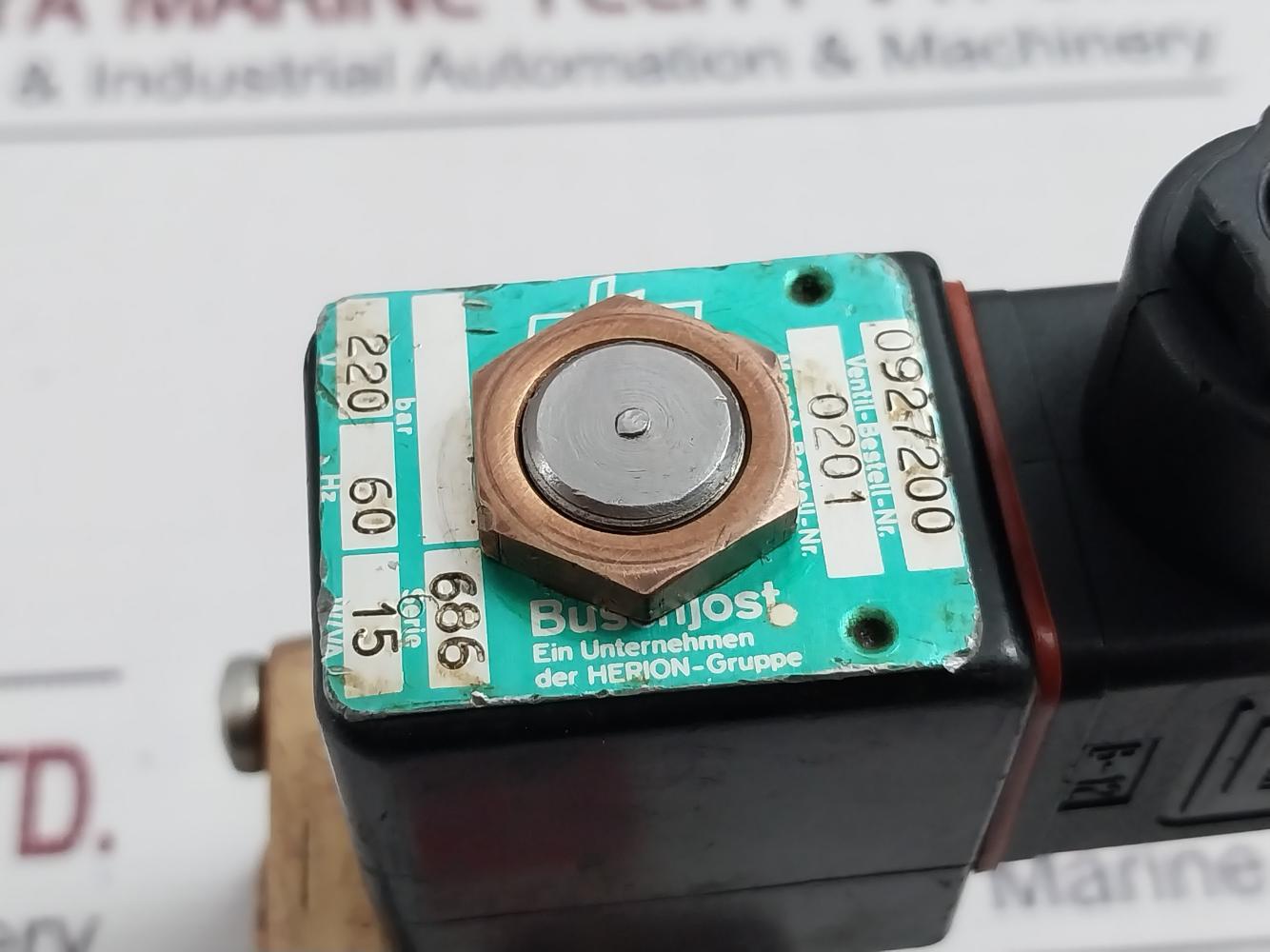 Buschjost 0927200 Solenoid Valve 220 V 16Va/11.5W