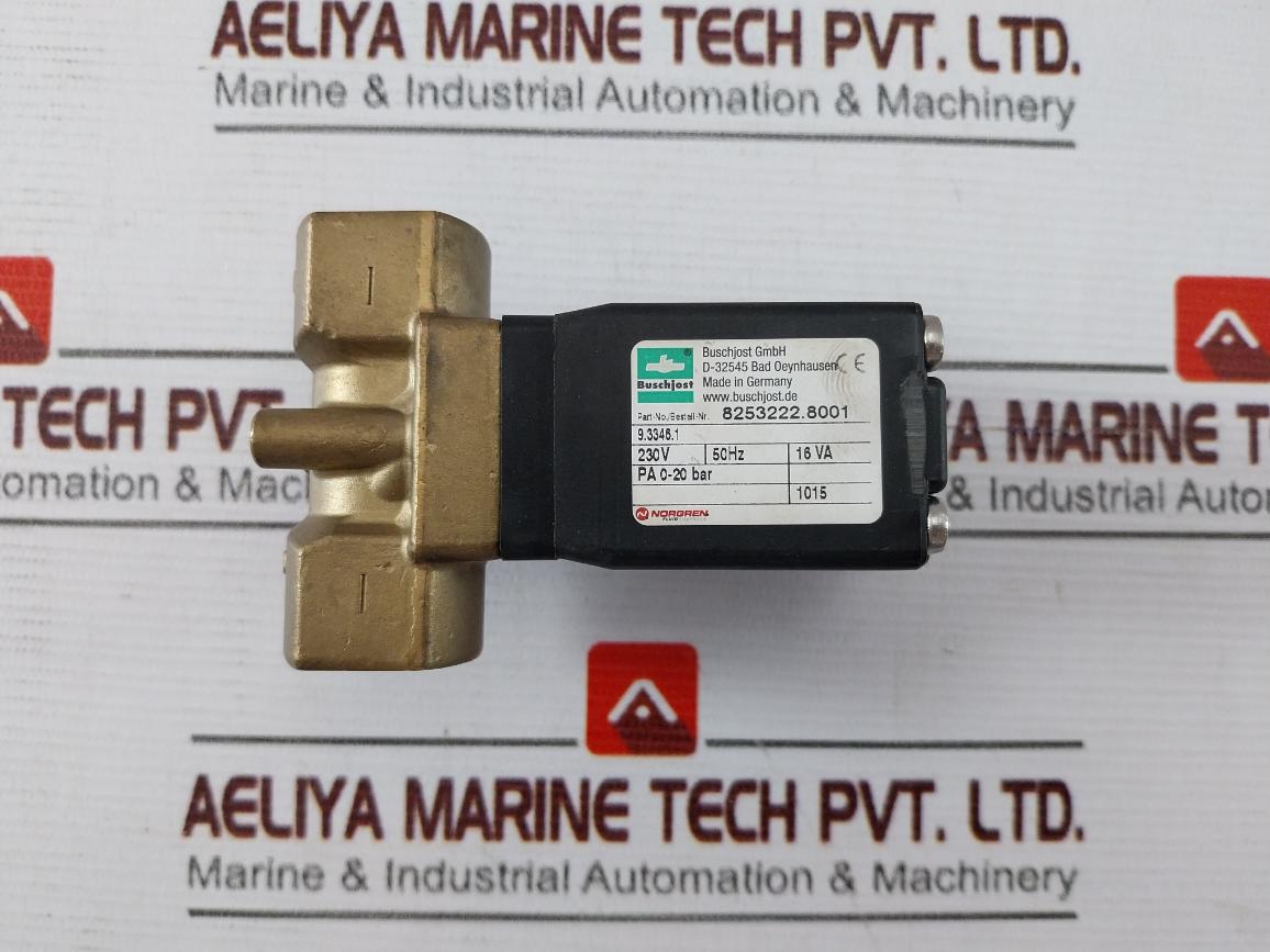 Buschjost 8253222.8001 Solenoid Valve With Device Socket 1258133 230V 50Hz 16Va&nbsp;