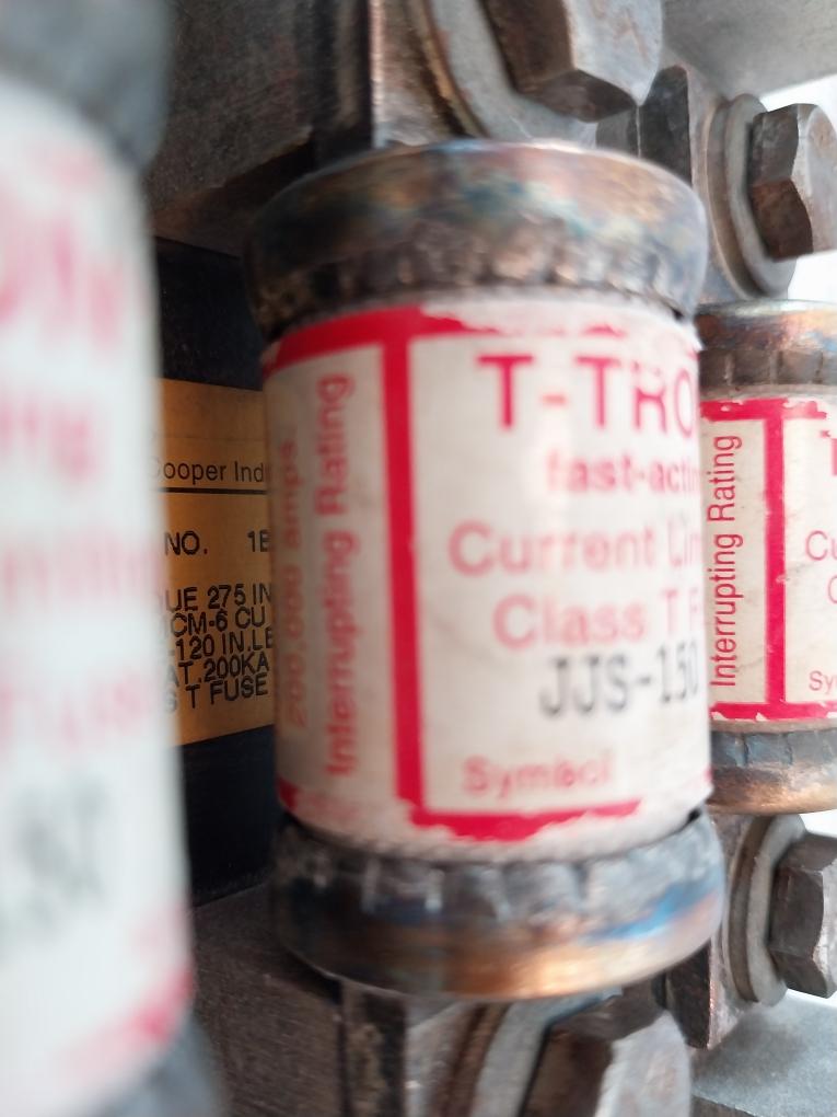 Bussmann 1B0089 Class T Modular Fuse Block 600v 200a W/ T-TRON JJS-150 Fuse