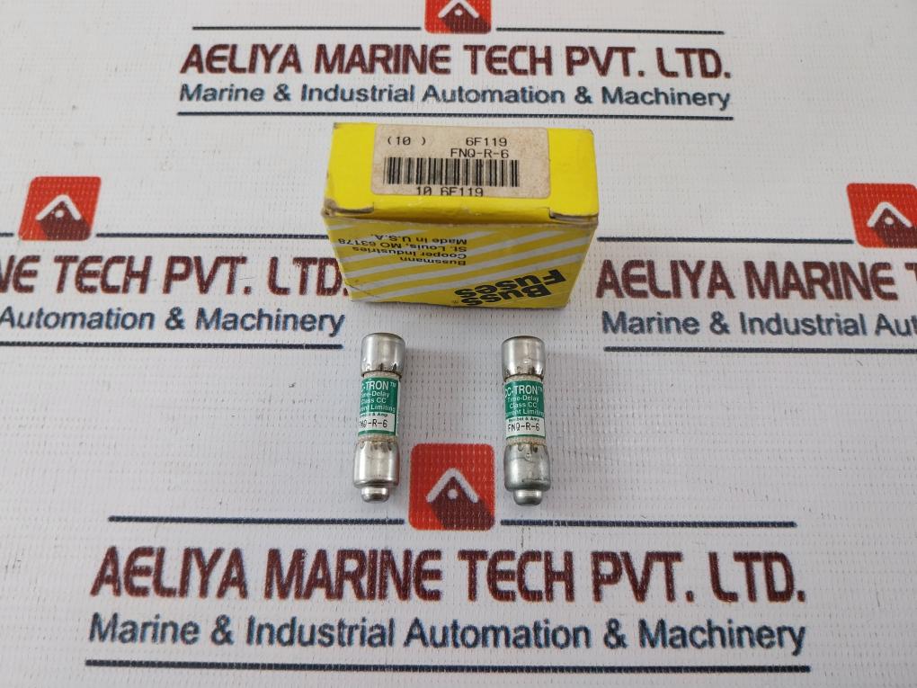 Lot of 5X Bussmann FNQ-R-6 CC-Tron Time Delay Fuse