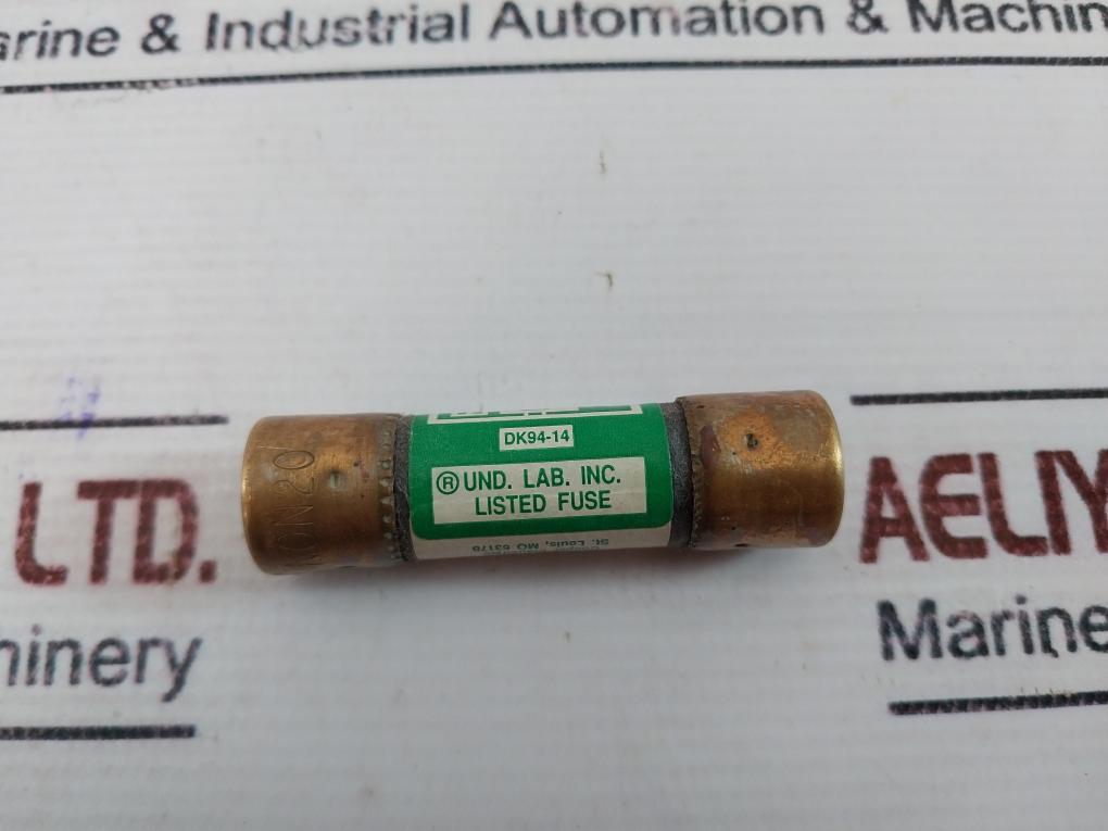 Bussmann Non-20 One Time Fuse 250 Volts