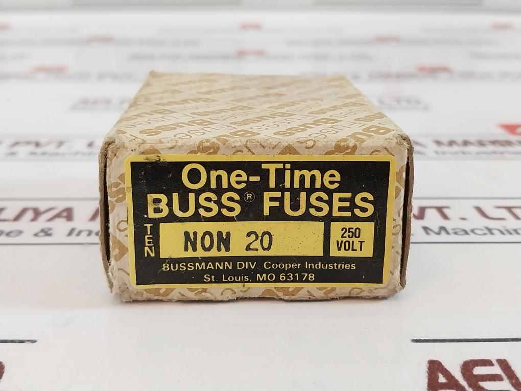 Lot of 10X Bussmann NON-20 One Time Fuse 250 Volts