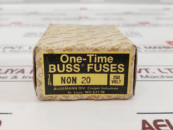 Lot of 10X Bussmann NON-20 One Time Fuse 250 Volts