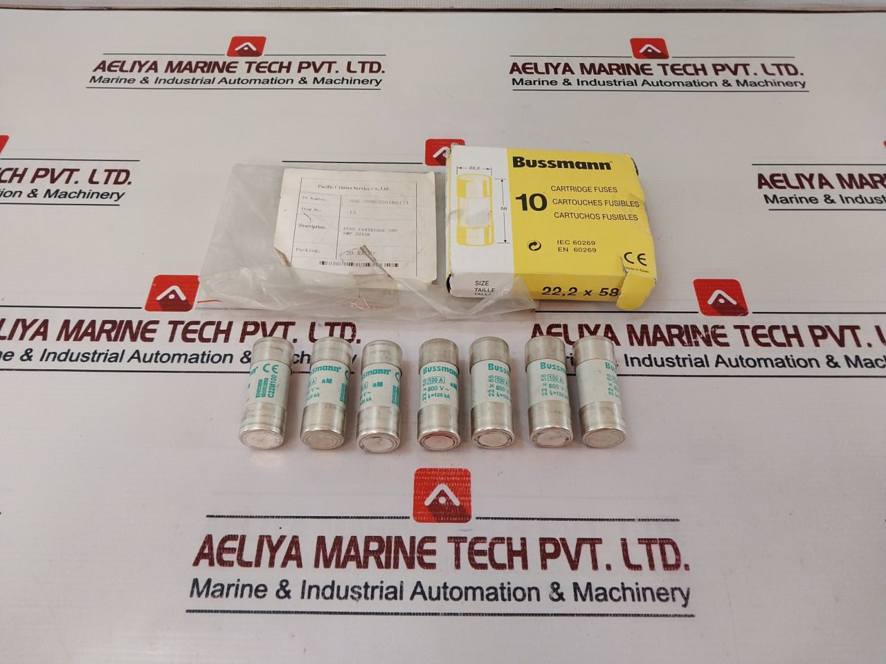 Lot Of 7X Bussmann C22M100 Fuse Cartridge 100Amp 500 Vac