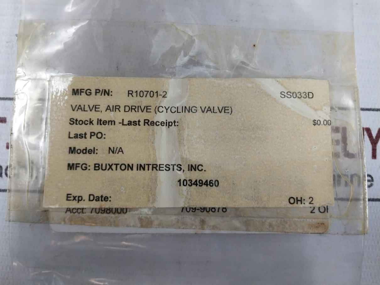 Buxton R10701-2 Air Drive Cycling Valve Repair Kit Ss033D